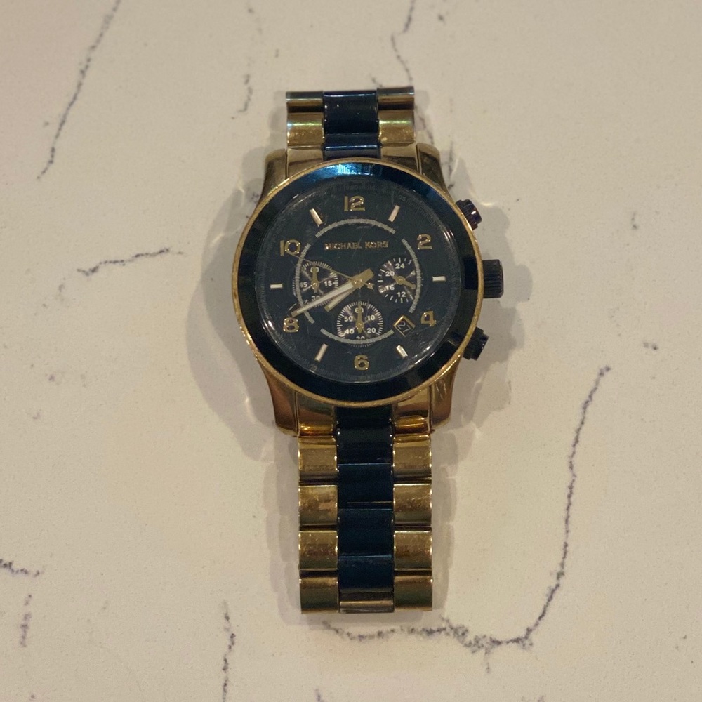 Michael Kors Black and Gold Watch